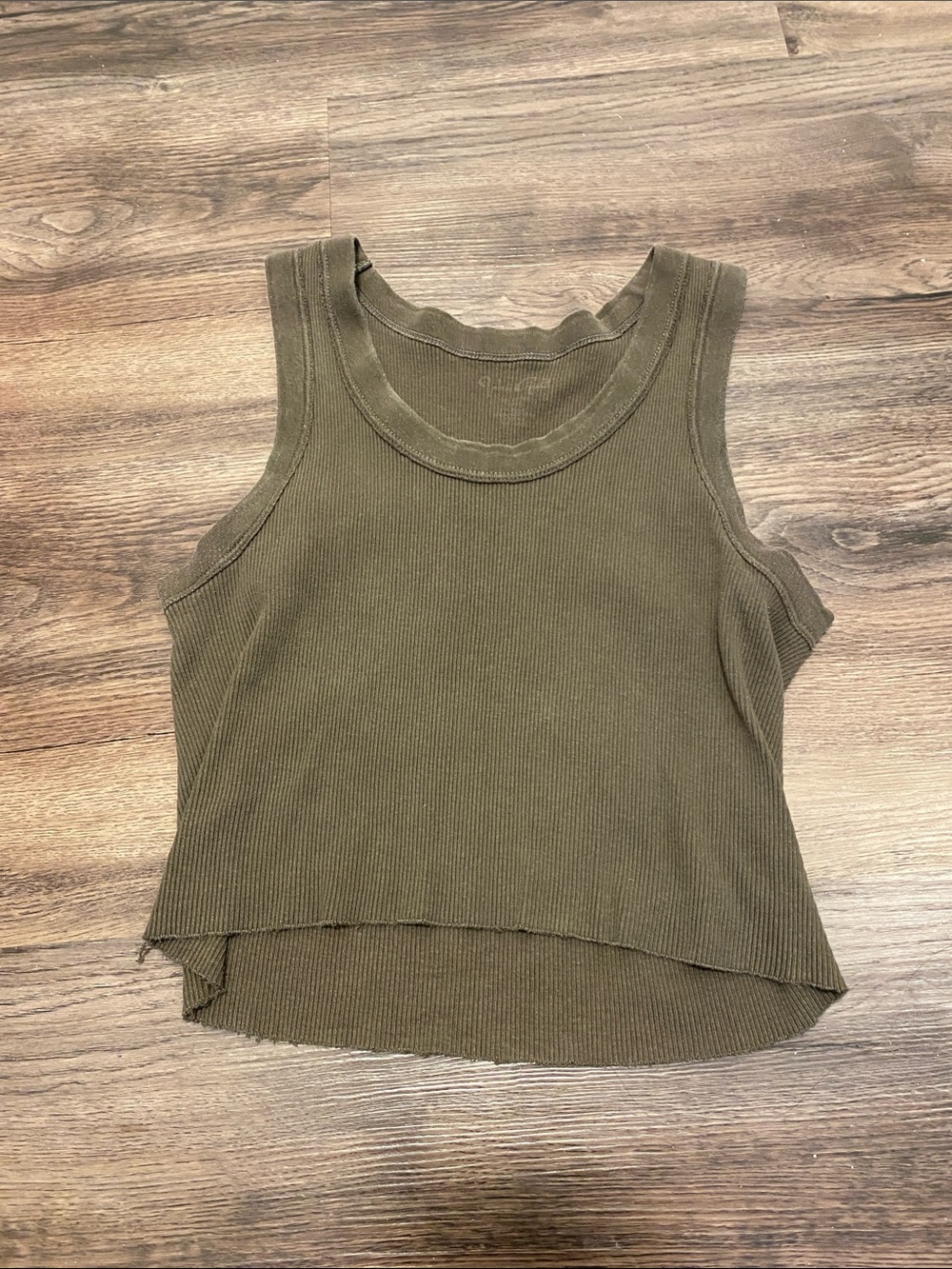 Women’s Olive Ribbed Tank Top